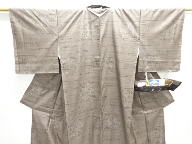  霞に蔦の葉模様織り出し本場泥大島紬着物(9マルキ)